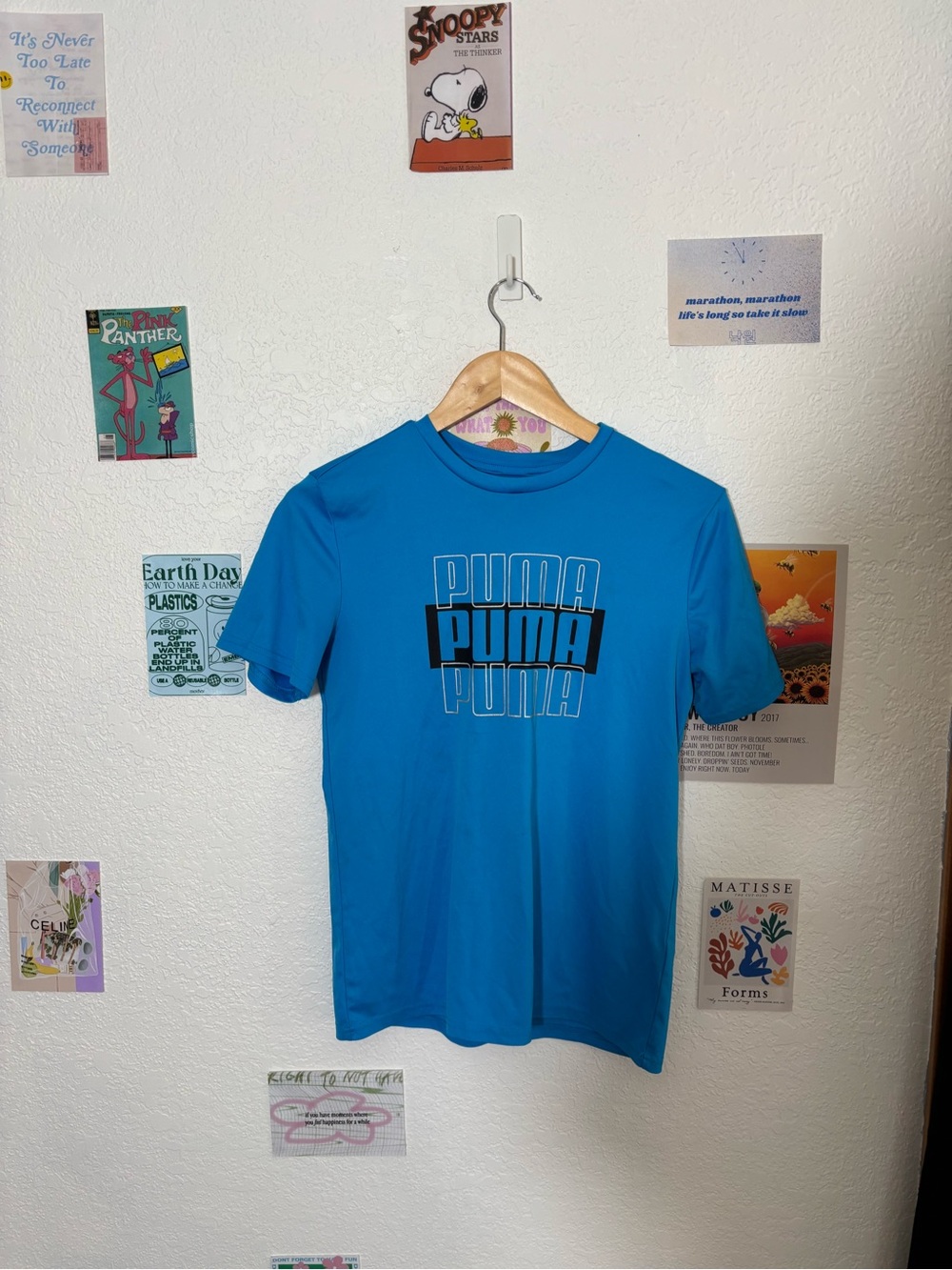 Puma Blue Short-Sleeve Graphic Logo Tee
